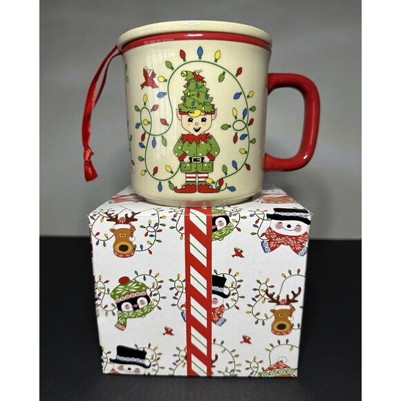 Temp-tations by Tara ELF HOLIDAY LIGHTS 16 Oz Mug with Lid Coaster Ornament - Picture 2 of 12
